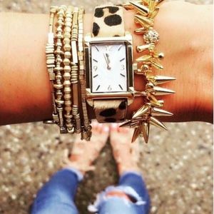 Genuine Leather, Leopard Print Calf Hair Watch
